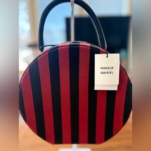Mansur Gavriel Red and Black Striped Bag - COA Available